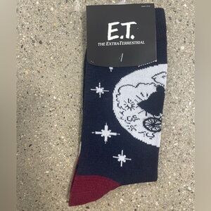 NWT E.T. Themed Novelty Socks with bike over moon design Unisex